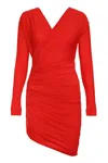 Balenciaga Draped Mini Dress In Red