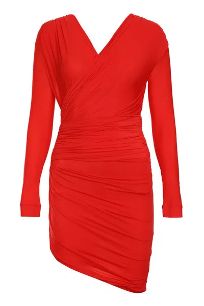 Balenciaga Jersey Mini Dress In Red