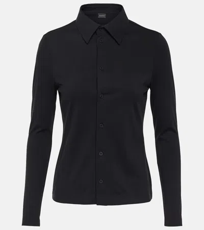 Balenciaga Black Elastic Shirt In Techno Fabric Stretch Woman
