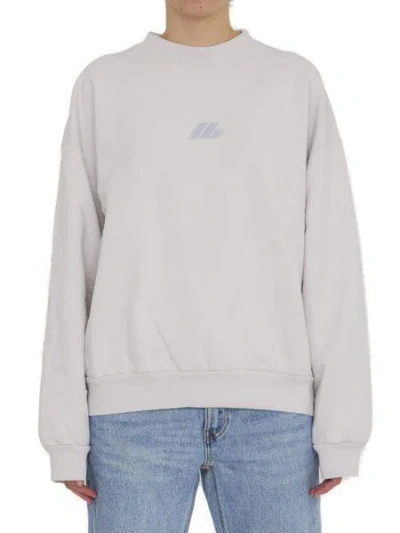 Balenciaga Logo-print Cotton Sweatshirt In White