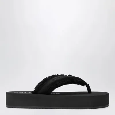 Balenciaga Jet Lag Flatform Thong Sandals In Brushed Satin In Animal Print