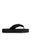 Balenciaga Fringed Strap Logo Embroidered Sandals For Women In Black