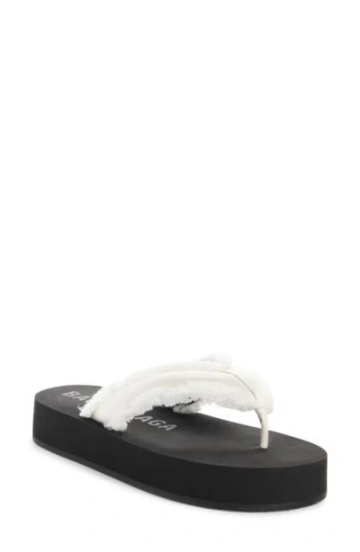 Balenciaga Jet Lag Platform Flip Flop In White
