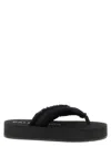 Balenciaga Fringed Strap Logo Embroidered Sandals For Women In Black