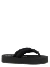 Balenciaga Fringed Strap Logo Embroidered Sandals For Women In Animal Print
