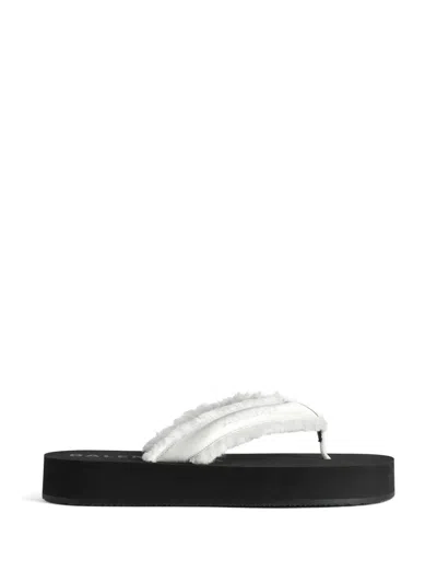 BALENCIAGA JET LEG FRAYED SLIPPERS