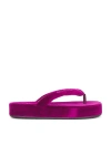 Balenciaga Jet Lag Stretch Velvet Platform Thong Sandals In Purple