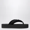 Balenciaga Fringed Strap Logo Embroidered Sandals For Women In Black