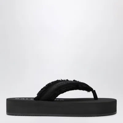 BALENCIAGA BALENCIAGA JET LAG THONG SANDALS IN BLACK SATIN