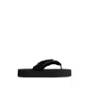 Balenciaga Fringed Strap Logo Embroidered Sandals For Women In Black