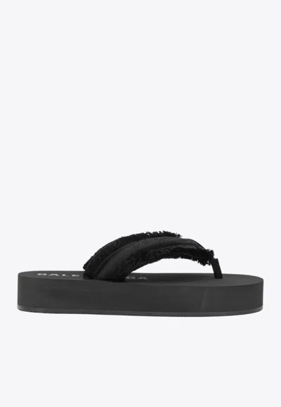 Balenciaga Jet Leg Flatform Sandals In Black