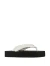 Balenciaga Jet Leg Platform Flip Flops In Viscose In White