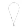 Balenciaga Delicate Chain Link Pendant Necklace In Gray
