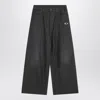 Balenciaga Trompe Loeil Denim Trousers In Gray