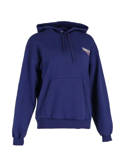 Pre-owned Balenciaga Kangaroo-pocket Hoodie In Blue