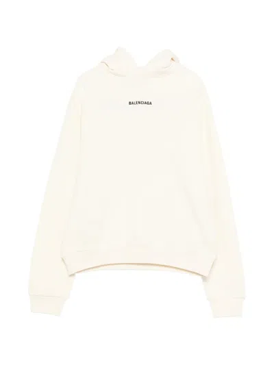 Balenciaga Kangaroo-pocket Hoodie In Neutral