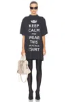 Balenciaga Serene Crew Neck Cotton T-shirt In Washed Black & White