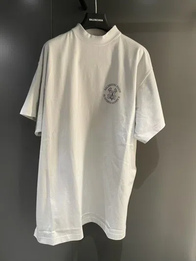 Balenciaga Key Crest Oversized T-shirt In Gray