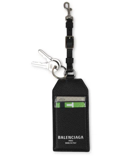 Balenciaga Keychain "credit" In Black