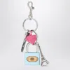 Balenciaga Padlock Metal Keyring In Multicolor