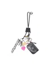 Balenciaga Logo Charm Keyring In Black