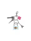 Balenciaga Charm Keyring With Padlock In Metallic