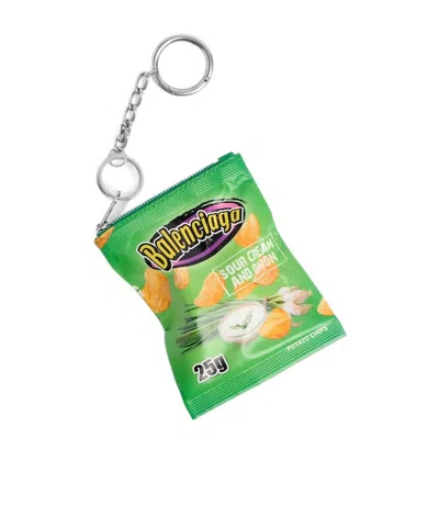 Balenciaga Keyring Chips Charm In Green