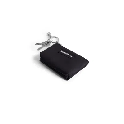 Balenciaga Keyring Zipped Pouch In Black