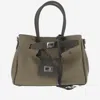 Balenciaga Army Green Canvas Carry All Bel Air Shopping Bag
