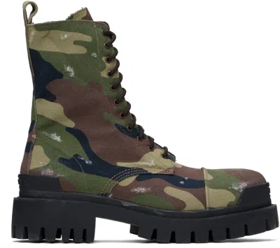 Balenciaga Strike L20 Canvas Camo Boots 42 In Dark Camo