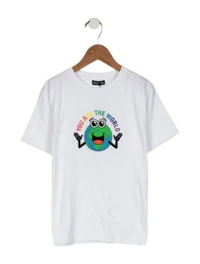 Pre-owned Balenciaga Kids Boys' Graphic Print T-shirt In White