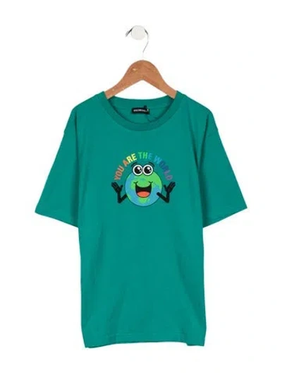 Pre-owned Balenciaga Kids Boys' Graphic Print T-shirt W/tags In Green