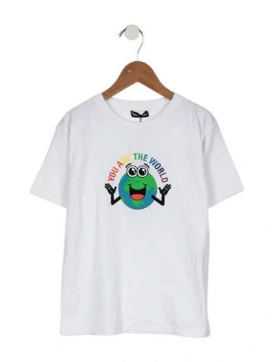 Pre-owned Balenciaga Kids Boys' Graphic Print T-shirt W/tags In White