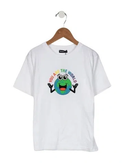 Pre-owned Balenciaga Kids Boys' Graphic Printed T-shirt W/tags In White