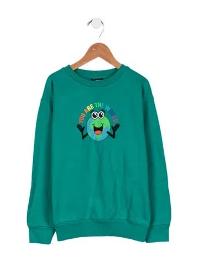 Pre-owned Balenciaga Kids Girls' Graphic Print Sweatshirt W/tags In Green