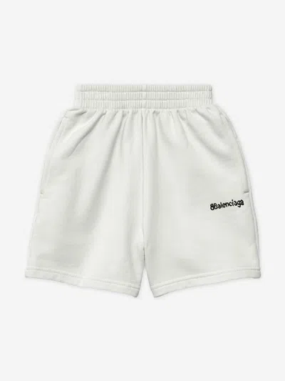 Balenciaga Logo-print Cotton Shorts In White