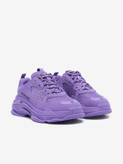 Balenciaga Kids Triple S Trainers In Purple