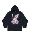 Balenciaga Kim K No Rib Hoodie In Faded Black In Black