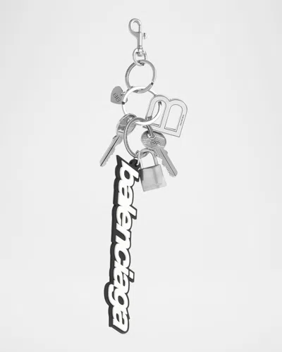 Balenciaga Kit Charm Keychain In Metallic