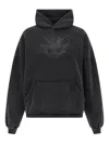 Balenciaga Hooded Cropped Sweatshirt Long Sleeves In Black
