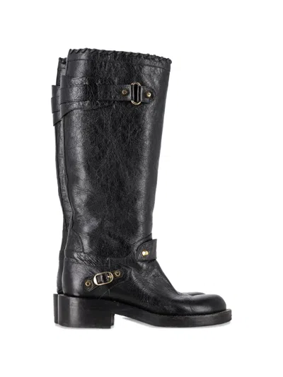 Pre-owned Balenciaga Knee-high Riding Boots In Black