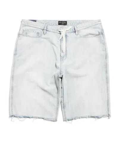 Balenciaga Knee-length Denim Shorts In White