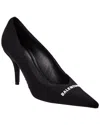 Balenciaga Textured Recycled Knit Logo Pumps In Black