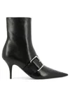 Balenciaga Women Leather Ankle Boots With Maxi Buckle In Black