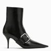 Balenciaga Women Leather Ankle Boots With Maxi Buckle In Black