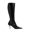 Balenciaga Black Nappa Leather Squared Knife Bb Boots In Black