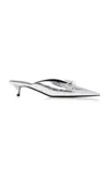 Balenciaga Knife Logo-appliquéd Leather Slingback Pumps In Silver