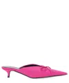 Balenciaga 40mm Knife Bow Nylon Blend Mules In Pink