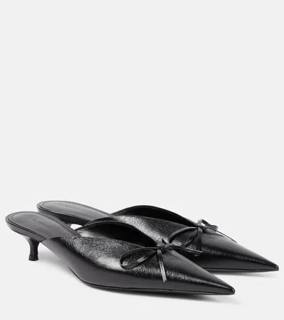 BALENCIAGA KNIFE BOW LEATHER MULES