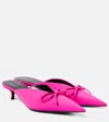 Balenciaga 40mm Knife Bow Nylon Blend Mules In Pink